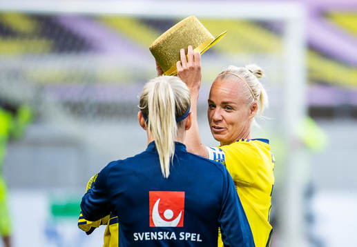 Caroline Seger of Sweden is being celebrated