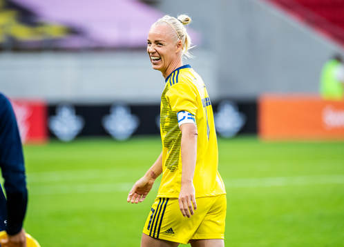 Caroline Seger of Sweden is being celebrated