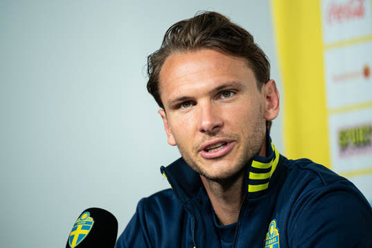 Albin Ekdal of the Swedish national football team at a