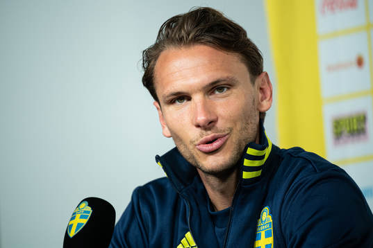 Albin Ekdal of the Swedish national football team at a