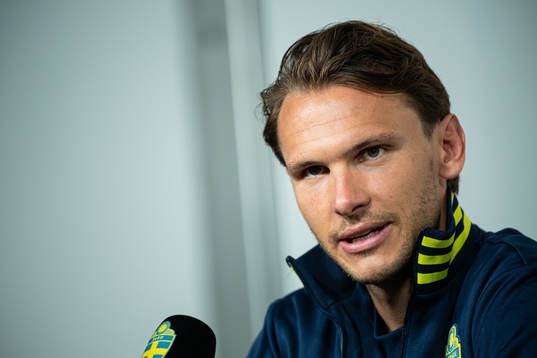 Albin Ekdal of the Swedish national football team at a