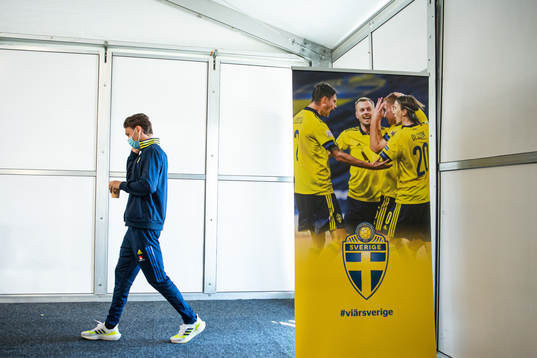 Albin Ekdal of the Swedish national football team at a