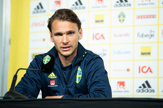 Albin Ekdal of the Swedish national football team at a