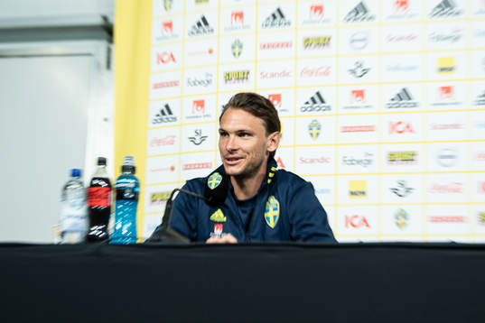 Albin Ekdal of the Swedish national football team at a
