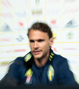 Albin Ekdal of the Swedish national football team at a