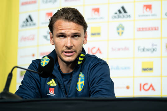 Albin Ekdal of the Swedish national football team at a