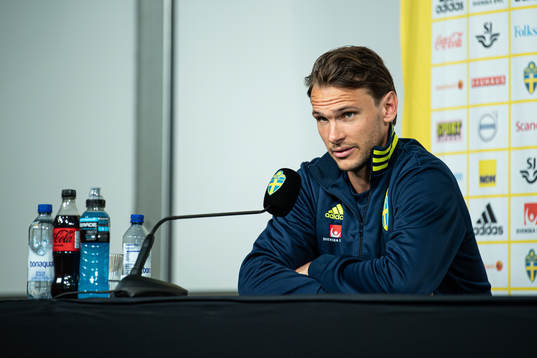 Albin Ekdal of the Swedish national football team at a