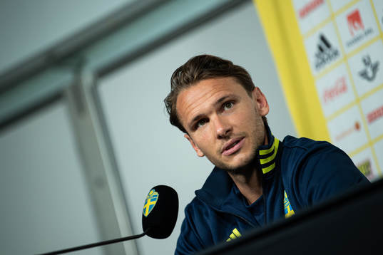 Albin Ekdal of the Swedish national football team at a