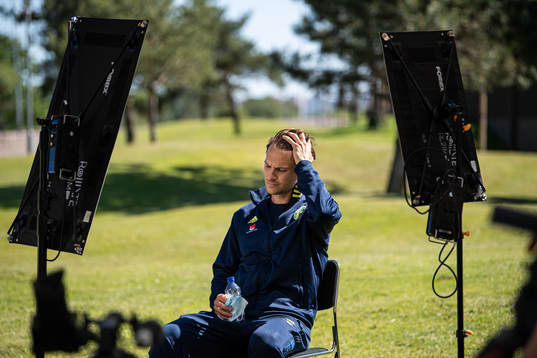 Albin Ekdal of the Swedish national football team at a