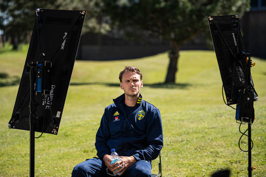Albin Ekdal of the Swedish national football team at a