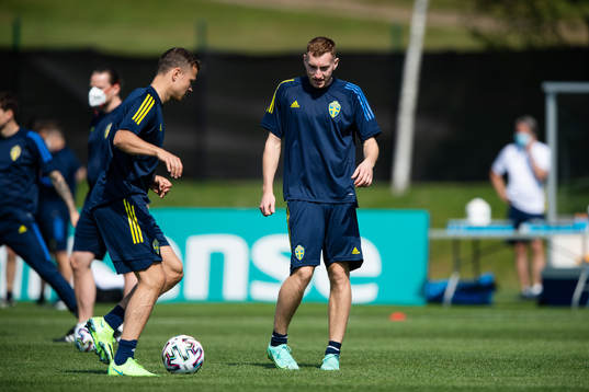 Viktor Claesson and Dejan Kulusevski of the Swedish