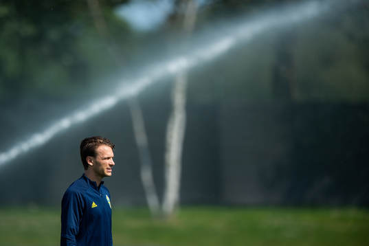Albin Ekdal of the Swedish national football team at a