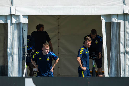 Dejan Kulusevski and Viktor Claesson of the Swedish