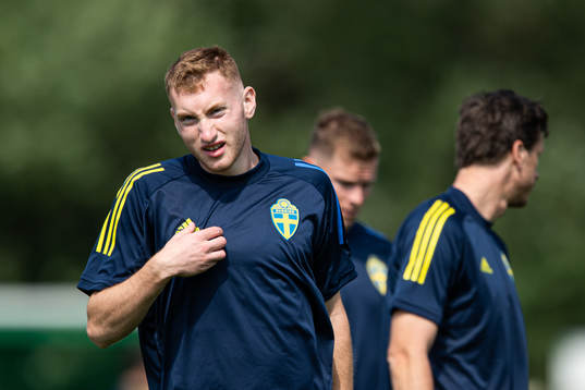 Dejan Kulusevski of the Swedish national football team at a