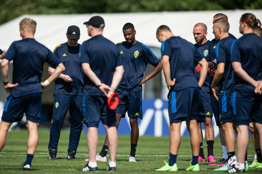 Alexander Isak of the Swedish national football team at a