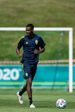 Alexander Isak of the Swedish national football team at a