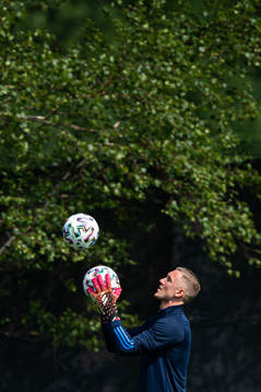 Robin Olsen of the Swedish national football team at a