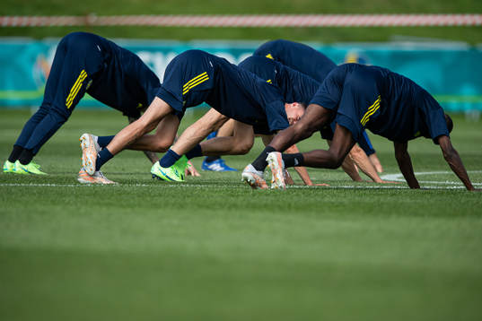 Mikael Lustig of the Swedish national football team at a