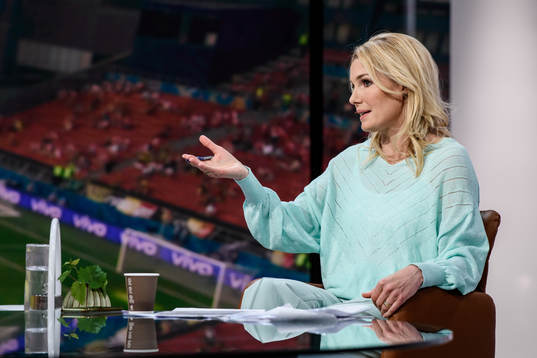 s Hanna Marklund i TV4:s EM-studio