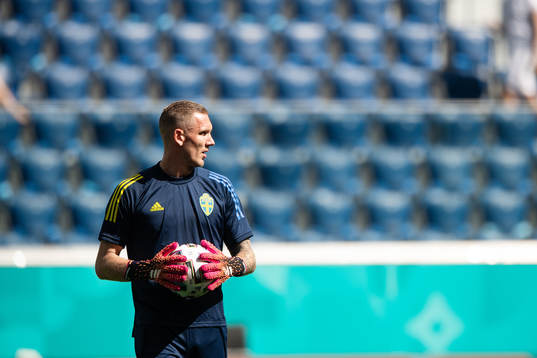 goalkeeper Robin Olsen of Sweden
