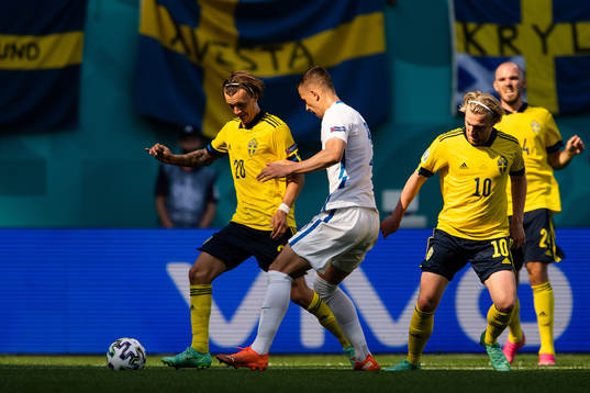 Kristoffer Olsson and Emil Forsberg of Sweden against
