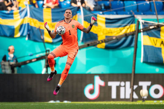 goalkeeper Robin Olsen of Sweden