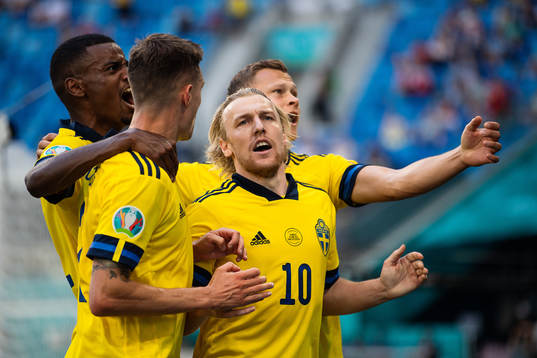 Alexander Isak, Mikael Lustig, Emil Forsberg and Sebastian