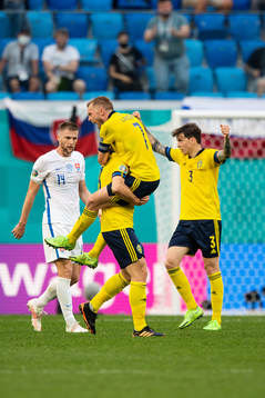 Milan Skriniar of Slovakia looks dejected when Gustav