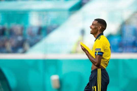 Alexander Isak of Sweden looks dejected