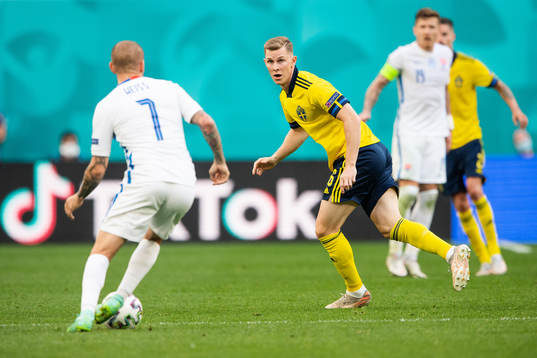 Vladimir Weiss and Emil Krafth of Sweden
