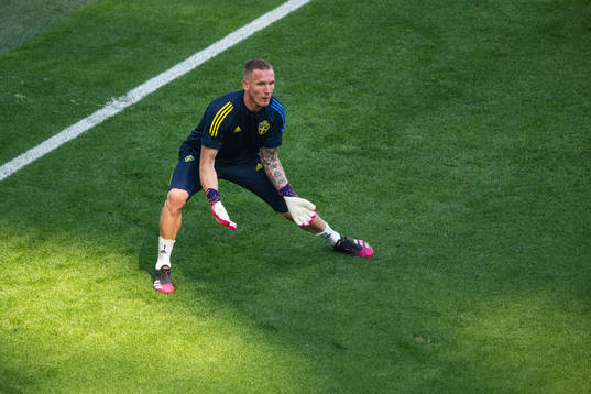 goalkeeper Robin Olsen of Sweden