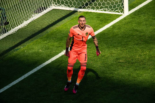 goalkeeper Robin Olsen of Sweden