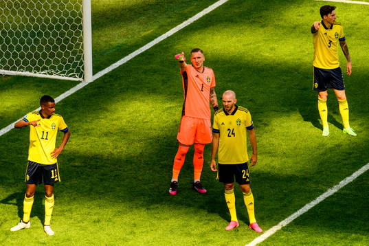 Alexander Isak, goalkeeper Robin Olsen, Marcus Danielson