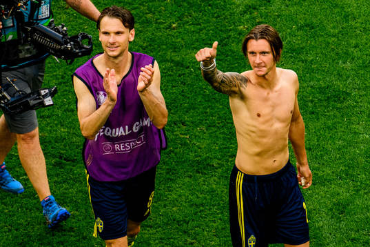 Albin Ekdal and Kristoffer Olsson of Sweden