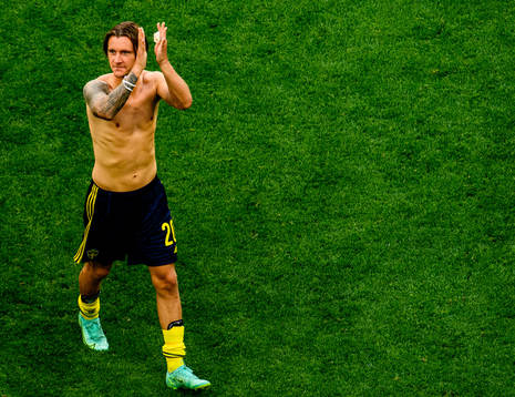 Kristoffer Olsson of Sweden celebrates