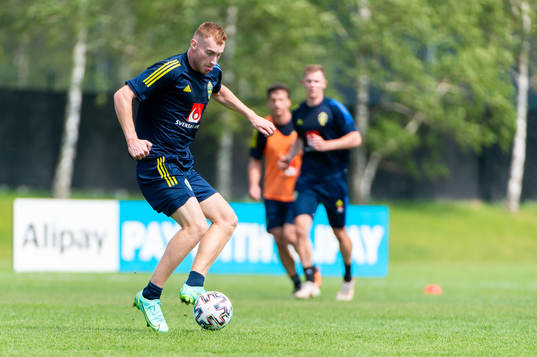 Dejan Kulusevski of the Swedish national football team at a