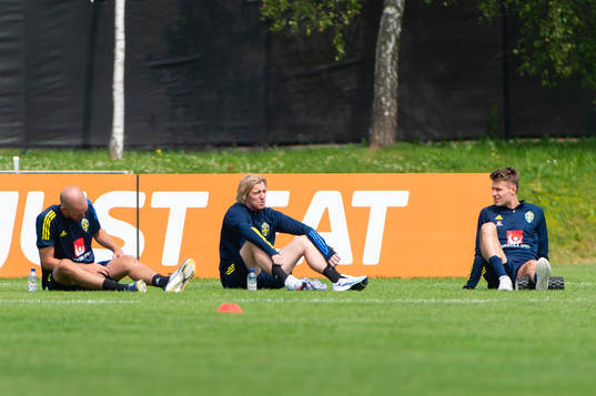 Marcus Danielson, Emil Forsberg and Mattias Svanberg of the