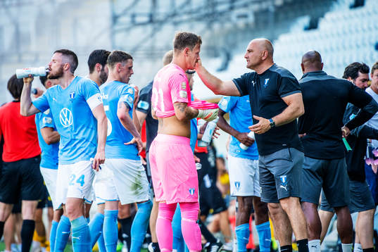 Malmö FFs målvakt Johan Dahlin och målvaktstränare