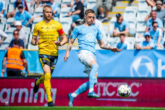 Malmö FFs Sören Rieks och Elfsborgs Johan Larsson