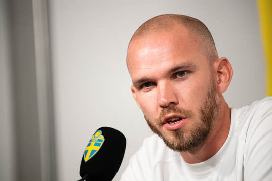 Marcus Danielson of the Swedish national football team at a