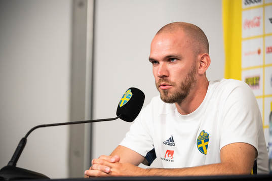 Marcus Danielson of the Swedish national football team at a