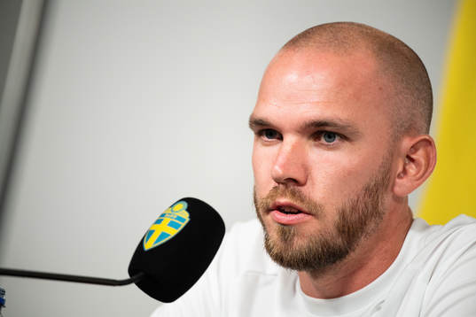 Marcus Danielson of the Swedish national football team at a