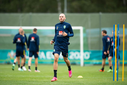 Marcus Danielson of the Swedish national football team at a