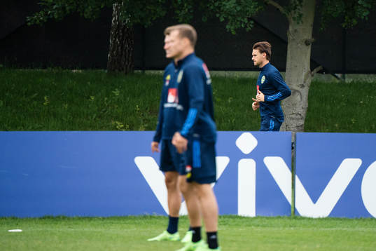 Albin Ekdal of the Swedish national football team at a