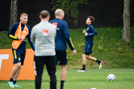 Albin Ekdal of the Swedish national football team at a
