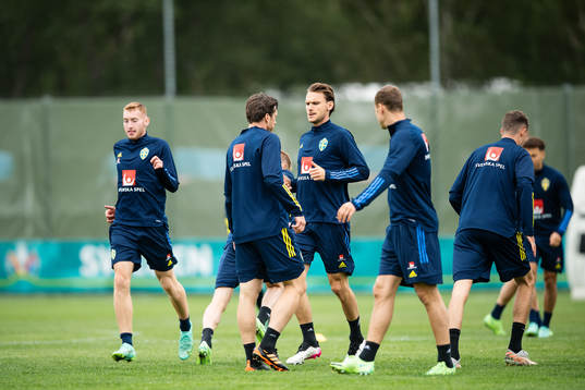 Albin Ekdal of the Swedish national football team at a