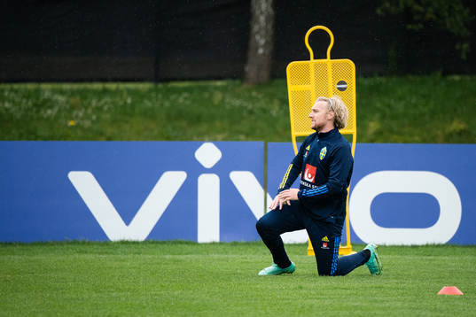 Emil Forsberg of the Swedish national football team at a