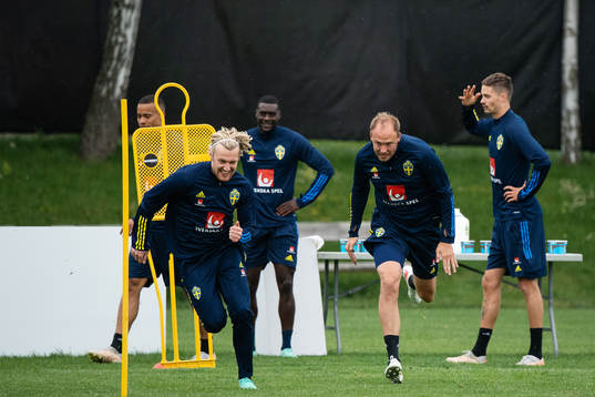 Emil Forsberg and Andreas Granqvist  of the Swedish