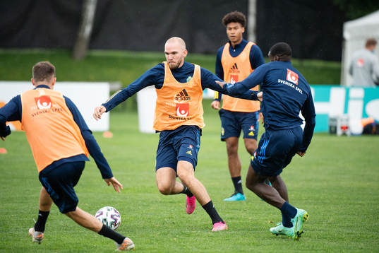 Marcus Danielson of the Swedish national football team at a
