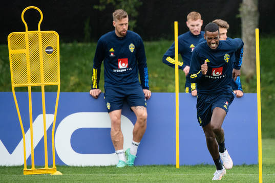 Alexander Isak of the Swedish national football team at a